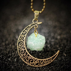 Vintage Moon Necklace Irregular Natural Stone