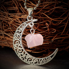 Vintage Moon Necklace Irregular Natural Stone