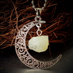 Vintage Moon Necklace Irregular Natural Stone