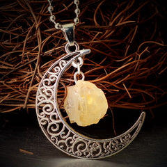 Vintage Moon Necklace Irregular Natural Stone