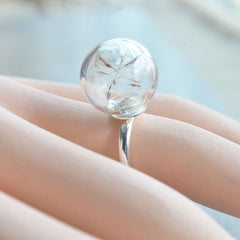 Resizable Dandelion Wish Seed Ring