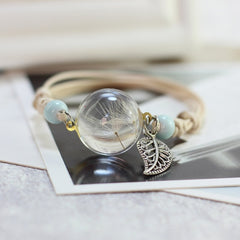 Flower in Glass Charming Bracelet