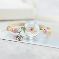 Flower in Glass Charming Bracelet