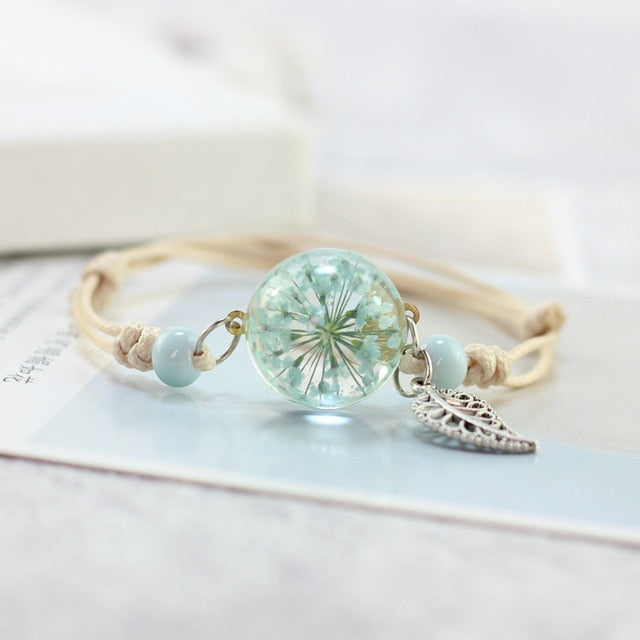 Flower in Glass Charming Bracelet