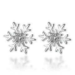 Stylish Silver Plated Snowflake Earrings
