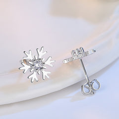 Stylish Silver Plated Snowflake Earrings