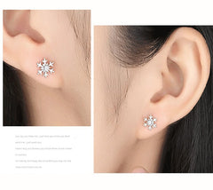 Stylish Silver Plated Snowflake Earrings