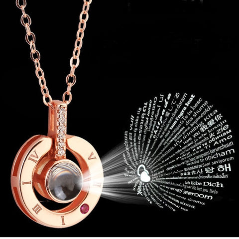 Unique Rose Gold&Silver Projection Pendant