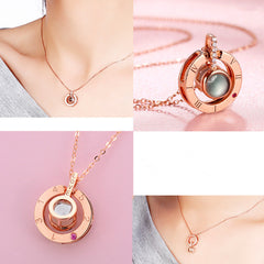 Unique Rose Gold&Silver Projection Pendant