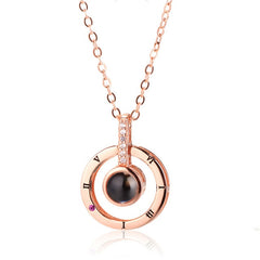 Unique Rose Gold&Silver Projection Pendant