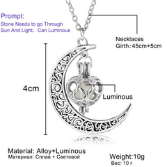 Magical Luminous Stone Moon Necklace - May the stone guide you through darkness.