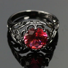 Mysterious Black Gold Plated Ruby Ring