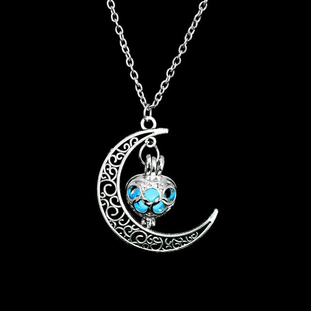 Magical Luminous Stone Moon Necklace - May the stone guide you through darkness.