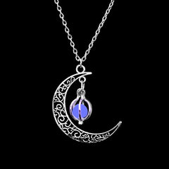 Magical Luminous Stone Moon Necklace - May the stone guide you through darkness.