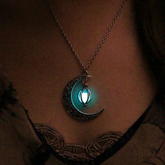 Magical Luminous Stone Moon Necklace - May the stone guide you through darkness.