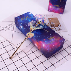 24K Foil Plated Gold Rose with Love Stand for Base