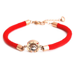 Unique Rose Gold Charm Bracelets--100 Languages Says“I Love You”