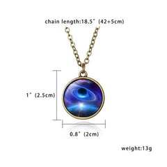 Elegant Handmade Glow In The Dark Galaxy Pendant