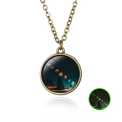 Elegant Handmade Glow In The Dark Galaxy Pendant