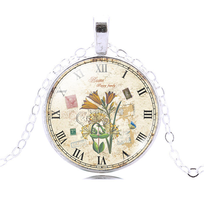 Various Vintage Clock Necklaces