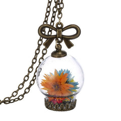 Real Flower Bottle Necklace