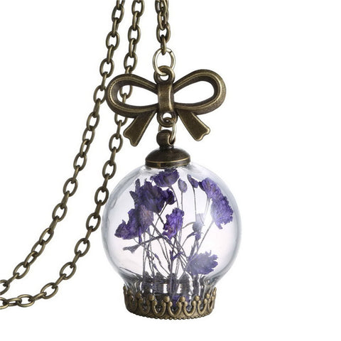 Real Flower Bottle Necklace