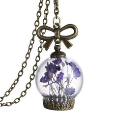 Real Flower Bottle Necklace