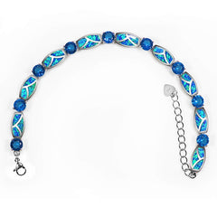 Godly Blue Opal Gem Bracelet - Silver-Plated