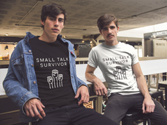 "Small Talk Survivor" Short-Sleeve Unisex T-Shirt (White)