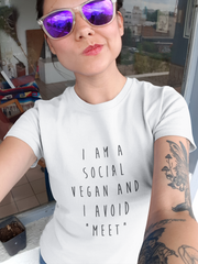 "Social Vegan" Short-Sleeve Unisex T-Shirt (White)