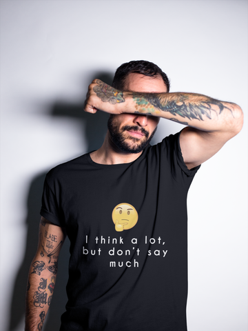 "Think A Lot" Short-Sleeve Unisex T-Shirt (Black/Navy)